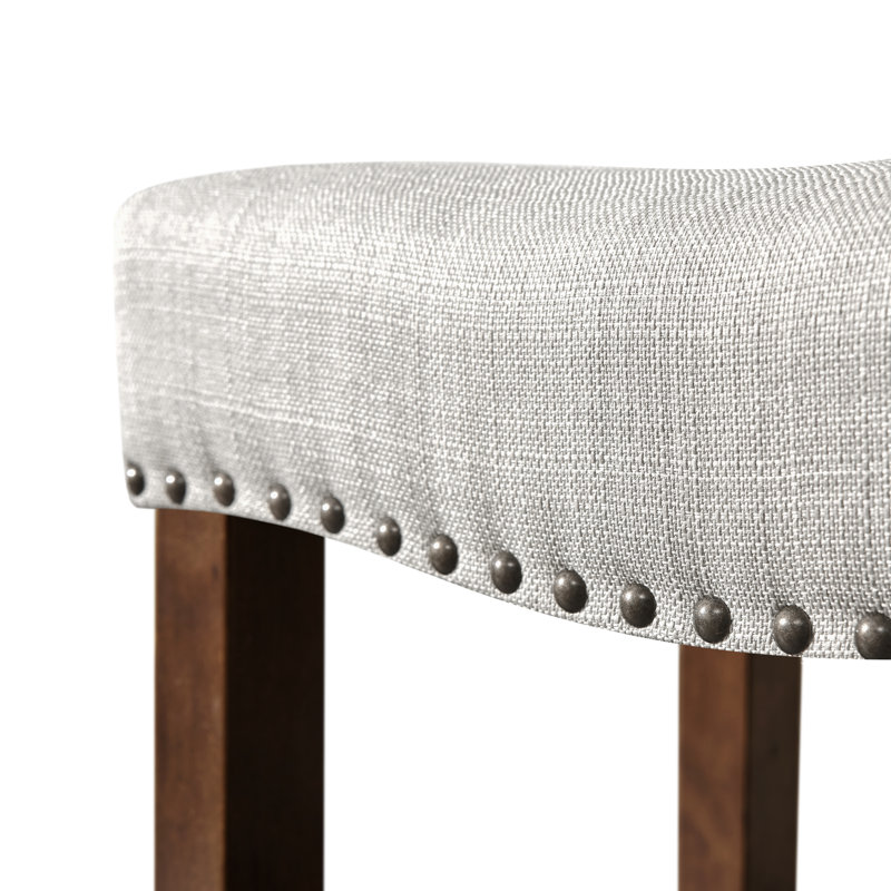 Tabouret de bar moderne avec siège en bois Jaeshon, Gris clair, Tabouret de bar (siège d'une hauteur de 29,75 po), 1