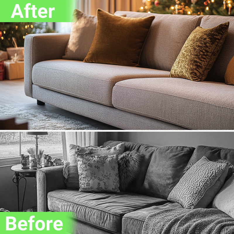 Custom Size 5" H Cushion Cover, Slipcover Replaceable Bench/Chair Window Seat Cushion Cover Only, 24" W x 16" D, Light Green