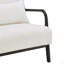 Chaise d'appoint de style Mid-Century moderne avec coussin lombaire amovible, pieds en bois massif à finition noire, siège blanc-17420926
