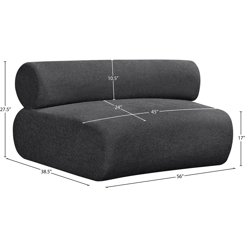 Balle 56 de large, Tissu gris chenille
