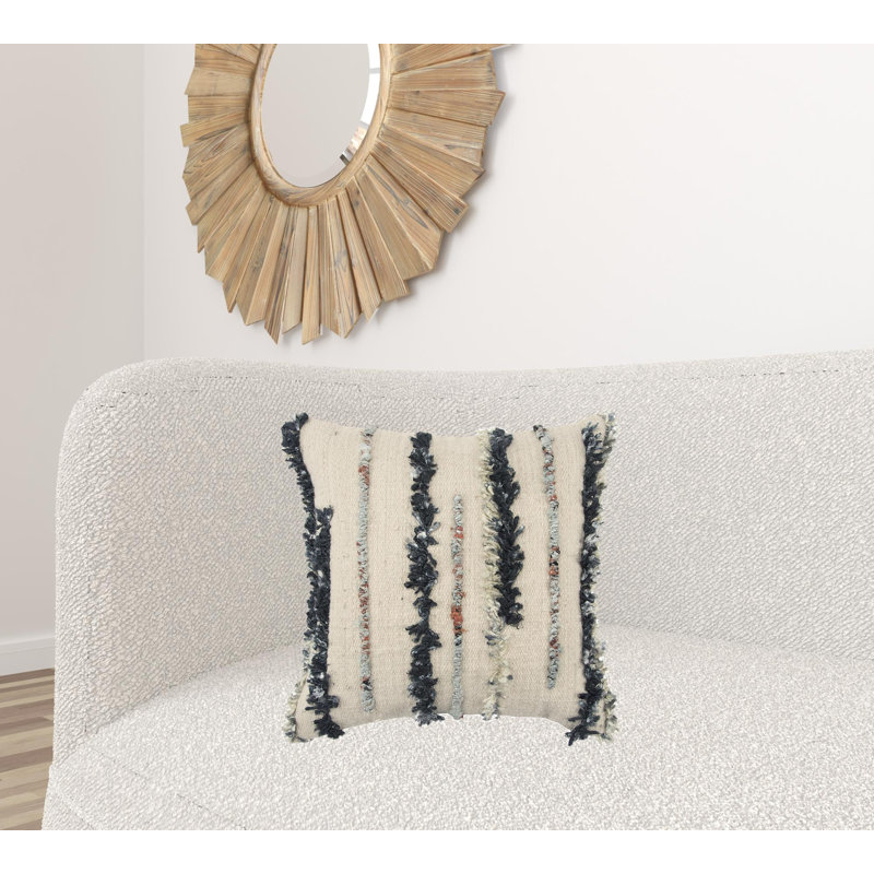 Fringed Throw Pillow, Black