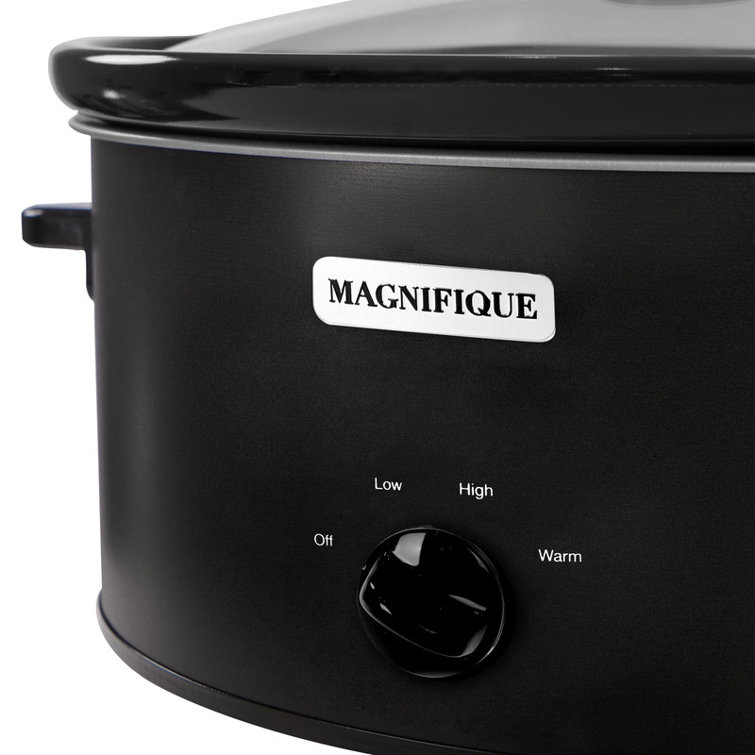 4 Quart Crock Pot Oval Manual Slow Cooker Convenient Warm High Low Setting  Black