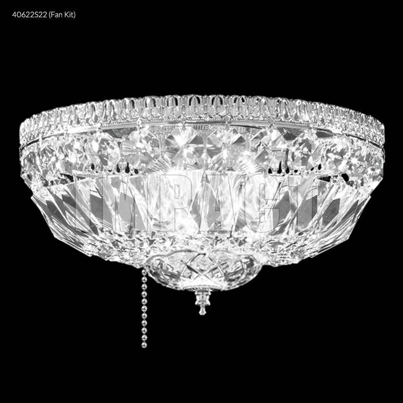 Flush Mount 12'' Silver Bowl Ceiling Fan Light Kit