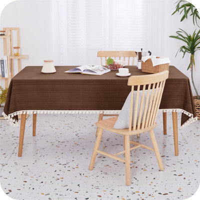 Rectangle Faux Linen Wipable Home Decorative Water Resistant Tablecloths