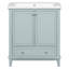 Ensemble de meuble-lavabo 30 po avec lavabo, armoire de salle de bain multifonctionnelle avec portes et tiroir, cadre solide et panneau de fibres à densité moyenne (vert)-2012878525