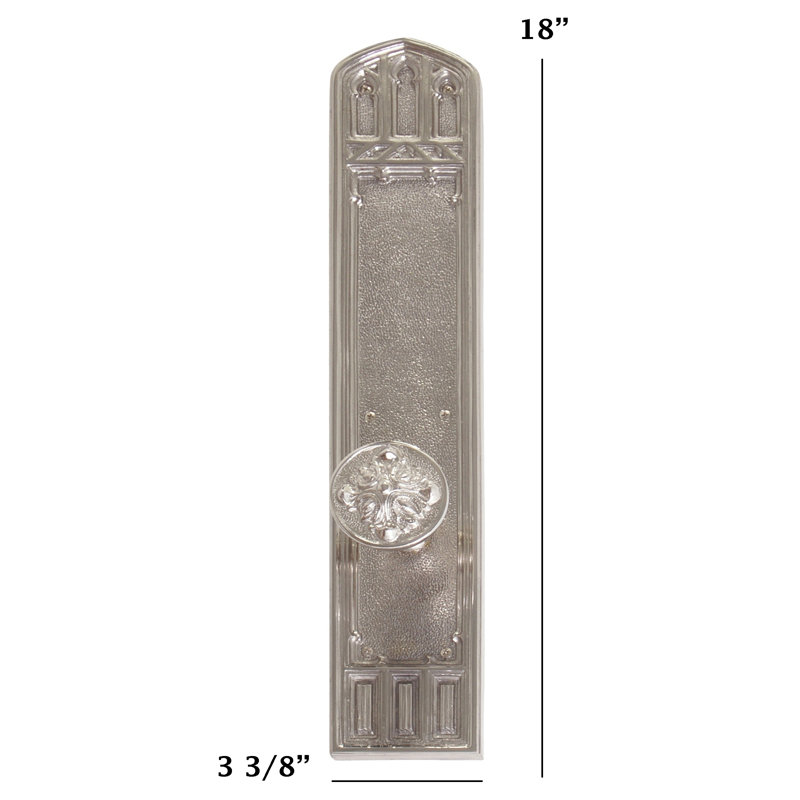 Double poignée de porte à double mannequin oxford Renaissance, Nickel satiné