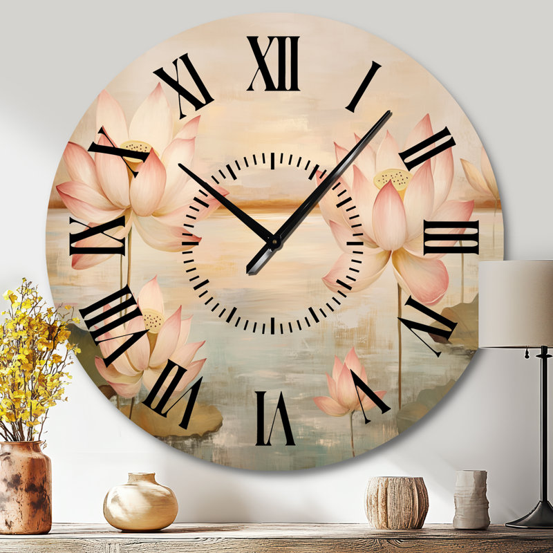 Horloge murale Blush Lotus Horizon, Grand