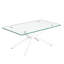 Élégante table basse rectangulaire en verre transparent avec pieds en métal pour un salon moderne, durable et facile à nettoyer-170364592-170364593