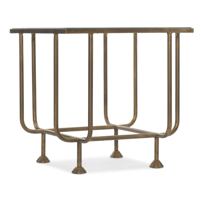 Chiseling Glass Top End Table