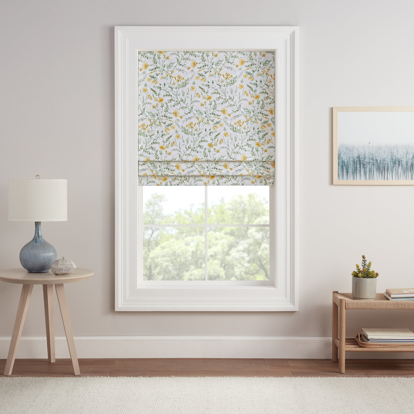 Blackout Roman Shade, Aloe, 64''L x 35''W
