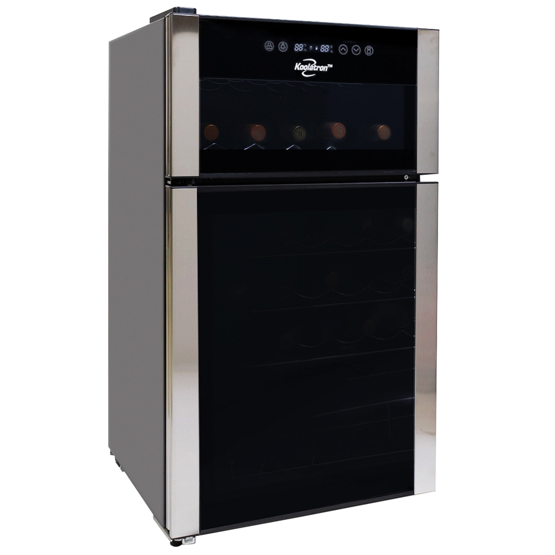 Koolatron 29 Bottle Dual Zone Wine Refrigerator Freestanding Wine