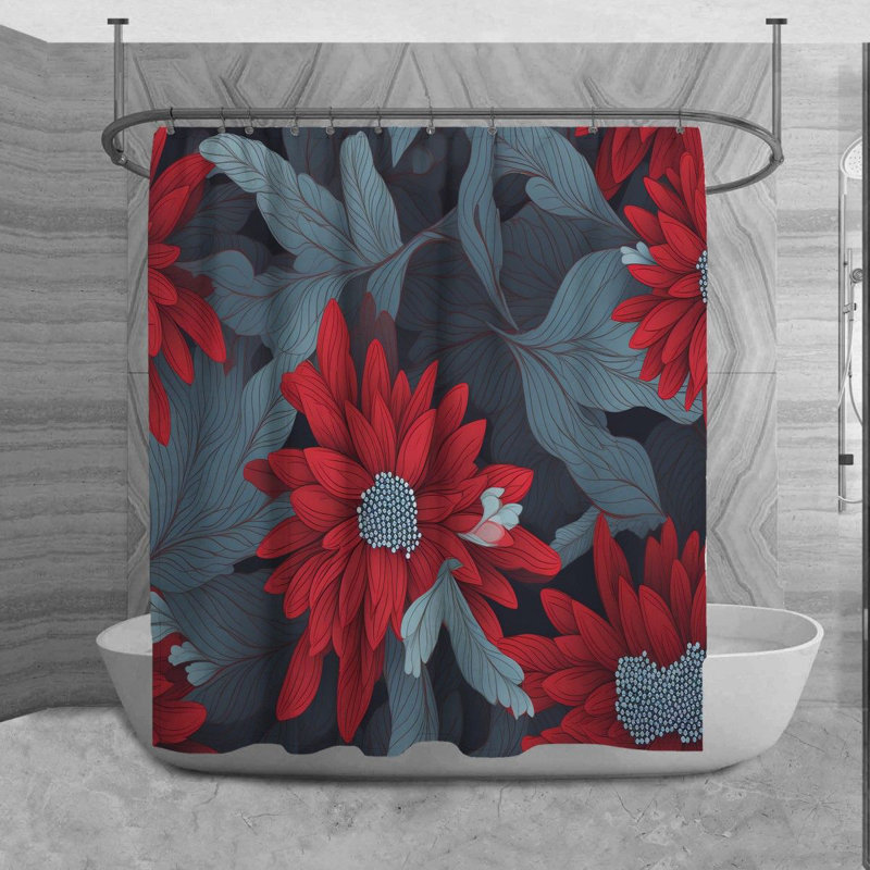 Moez Floral Shower Curtain, 84" H x 70" W