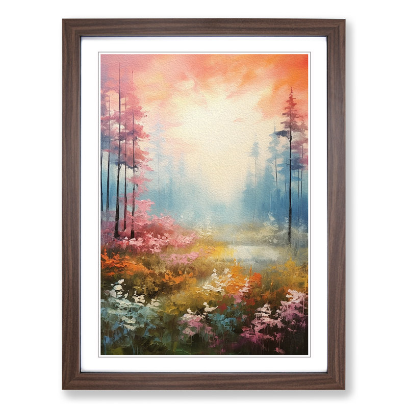 Single Picture Frame Print on Wood, Walnut Framed, 64cm H x 46cm W
