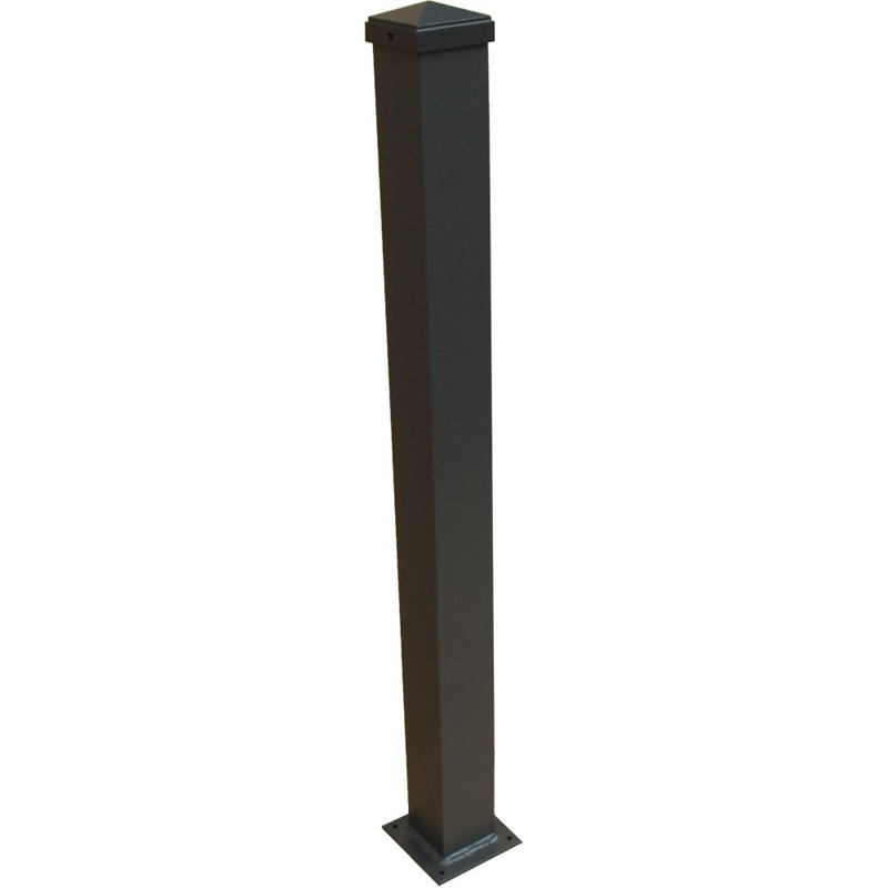 3 in. W Aluminum Post with Welded Base, 38" H x 3" W x 3" D, Bronze