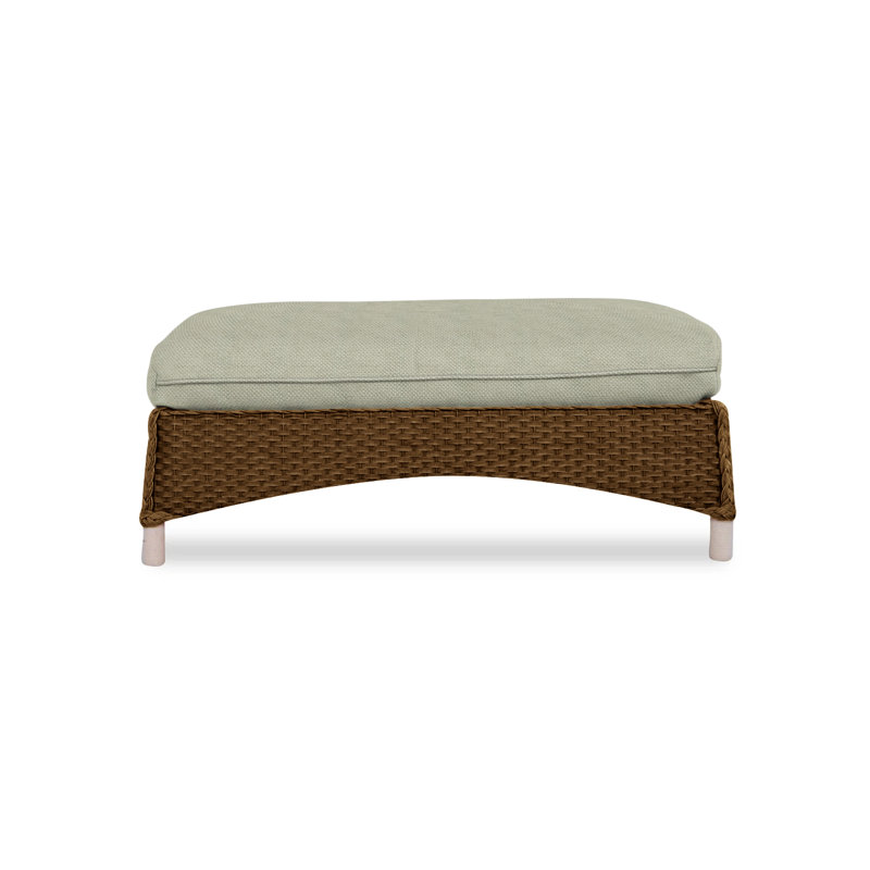 Mandalay Outdoor Ottoman, Callen Celadon, Hickory