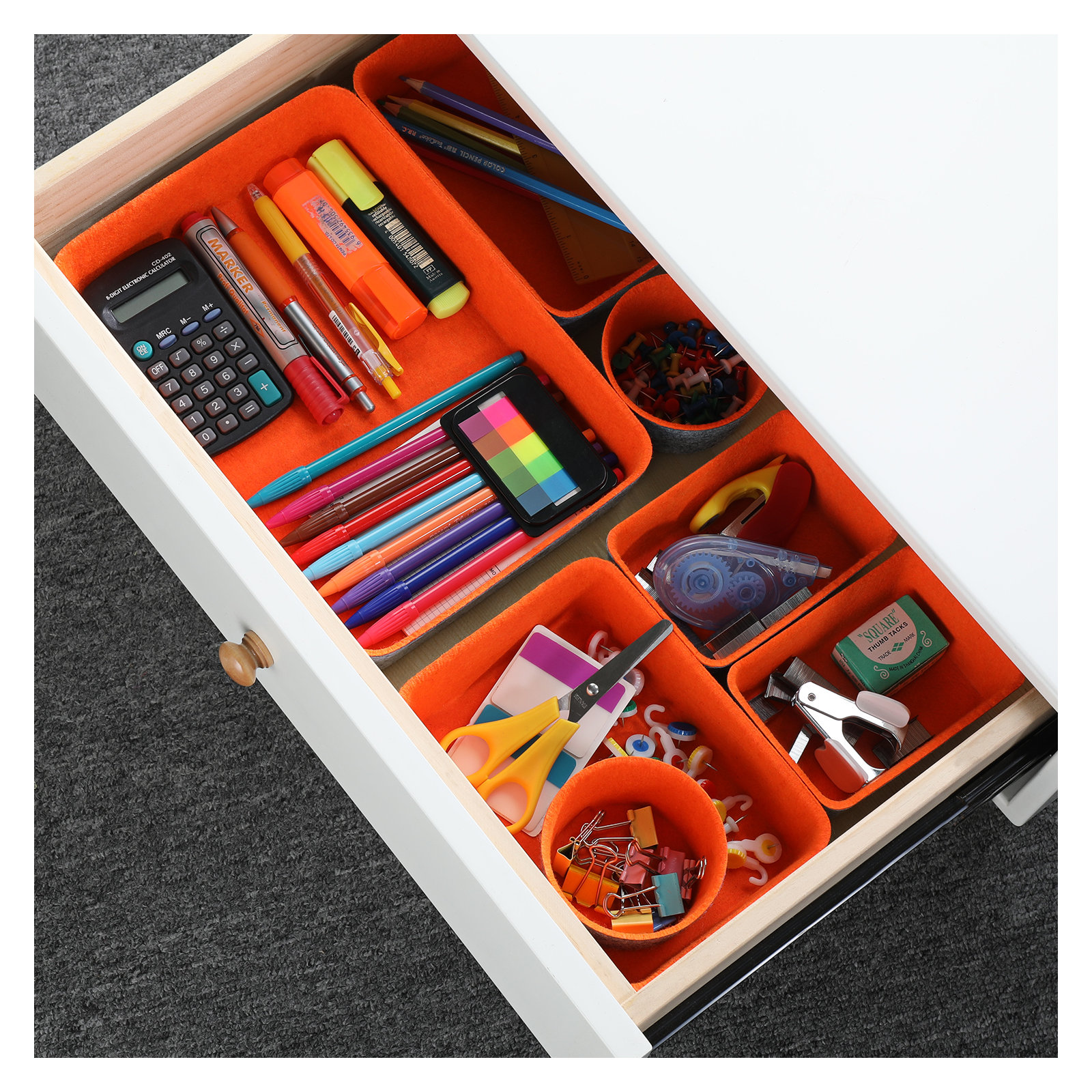 2.4'' H x 7.9'' W x 10.8'' D Organizer Set, Orange