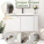 Wall-mounted Floating Bathroom Vanity With Ceramic Sink,free-handle Design,side Open Shelves