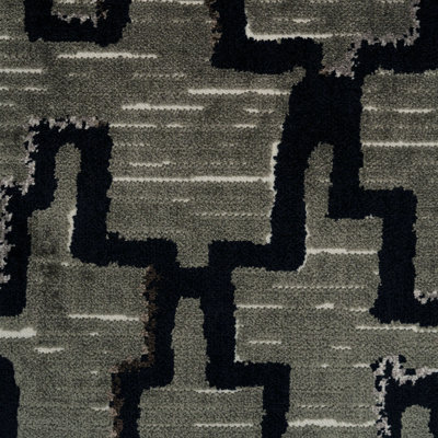 Venturo Geometric Cut Velvet Upholstery Fabric