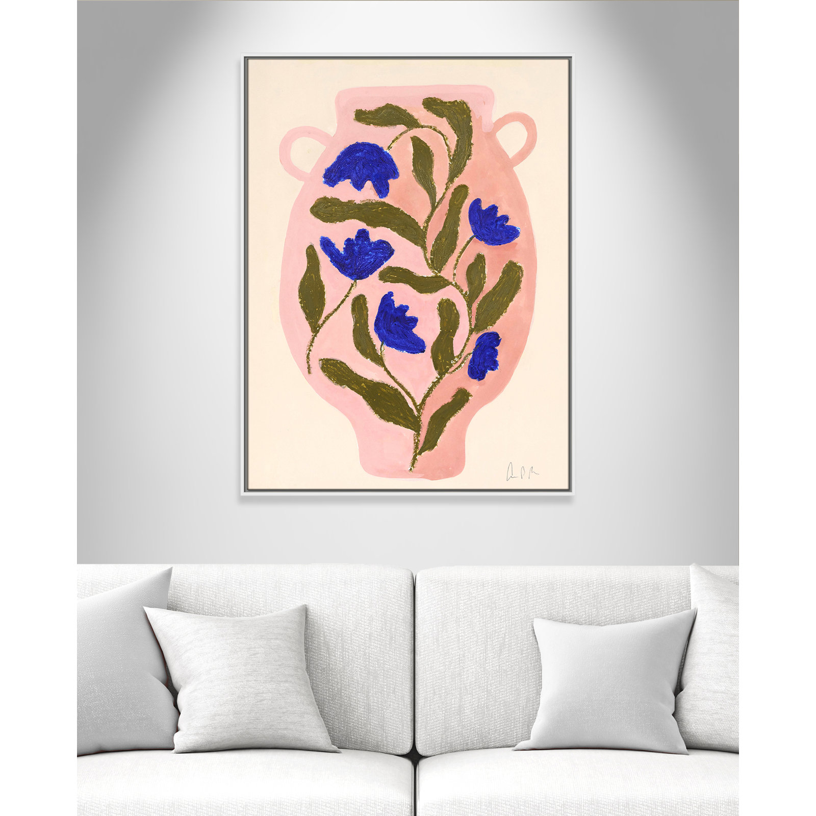 Vase No. 01 Print by Camilla Bergqvist, 41.5" H x 31.5" W, White