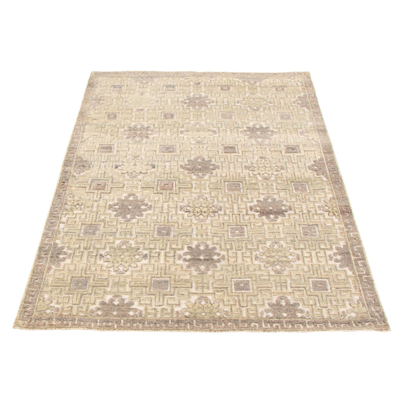 Aquill One-of-a-Kind 5'2" X 7'8" New Age Wool Area Rug in Light Khaki