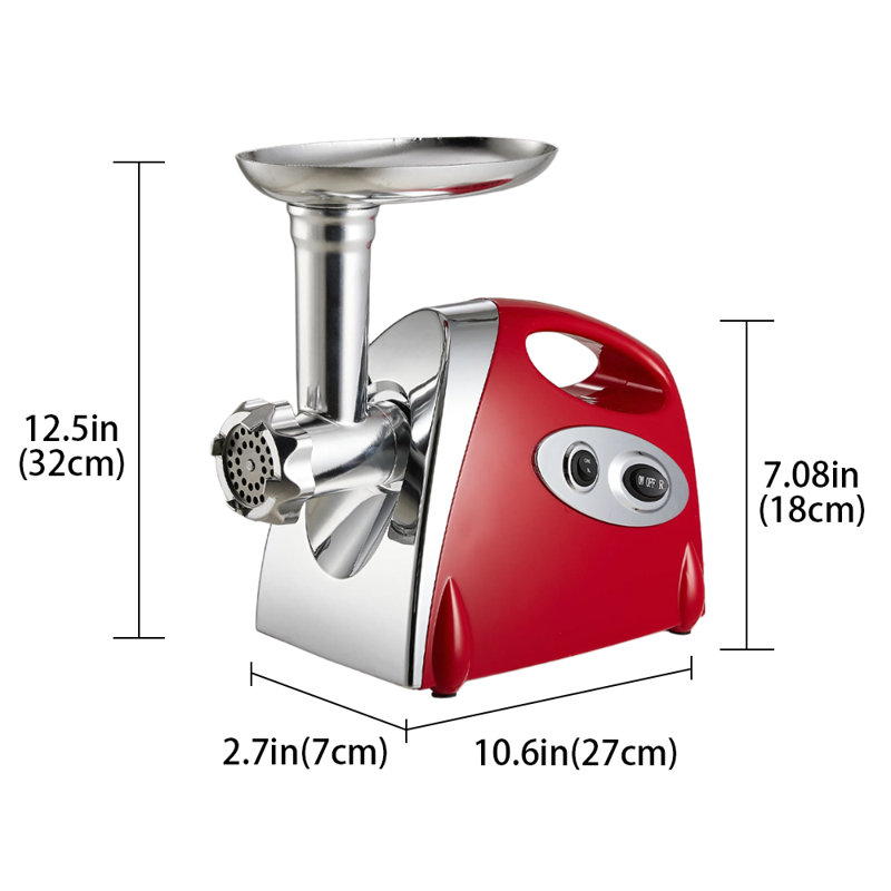 Archie & Oscar Stainless Steel Electric Meat Grinder, Red