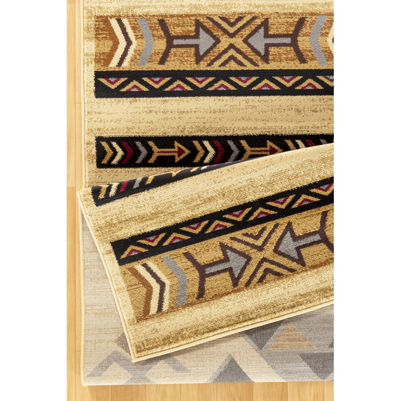 Southwest Area Rug, Cream, 8 Ft. X 10 Ft., Rectangle 7'10" x 10'3"