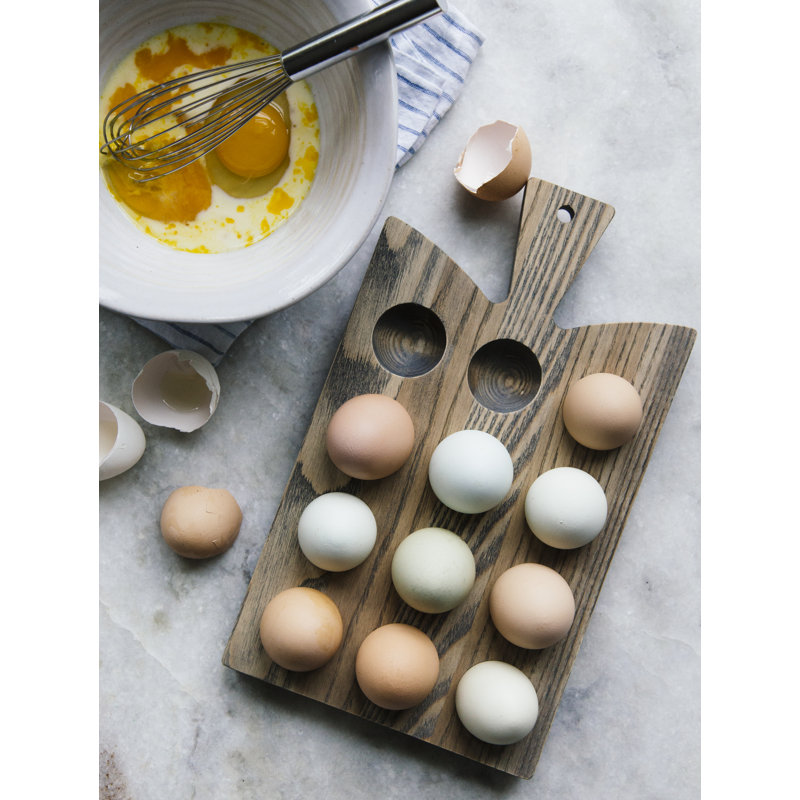 Araucana Wood Egg Platter, Gray
