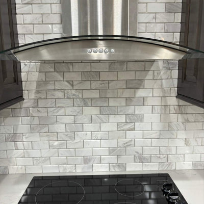 Santorini 13.88'' x 13.38'' Beveled Marble Mosaic Wall Tile