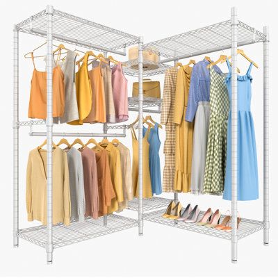 VIPEK L6 46.5" L Shaped Clothes Rack Heavy Duty, Space Saving Storage for Corner