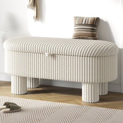 Repose-pieds moderne avec rangement et repose-pieds Corduroy