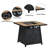Fire Pit Table, 28-Inch Square 40,000 BTU Auto-Ignition Propane Gas Firepit With Waterproof Cover-1259203667