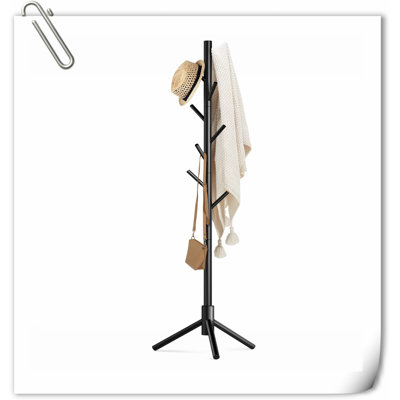 Lashonne Solid Wood Freestanding 8 - Hook Coat Rack