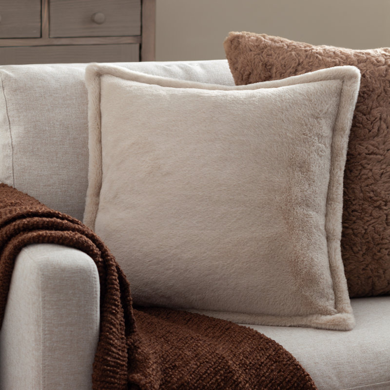Kallu Cushion Cover Square Throw Cushion Cover, Cream, 45cm H x 45cm W