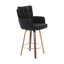 Swivel Upholstered Counter Stool with Solid Wood Frame-895773880