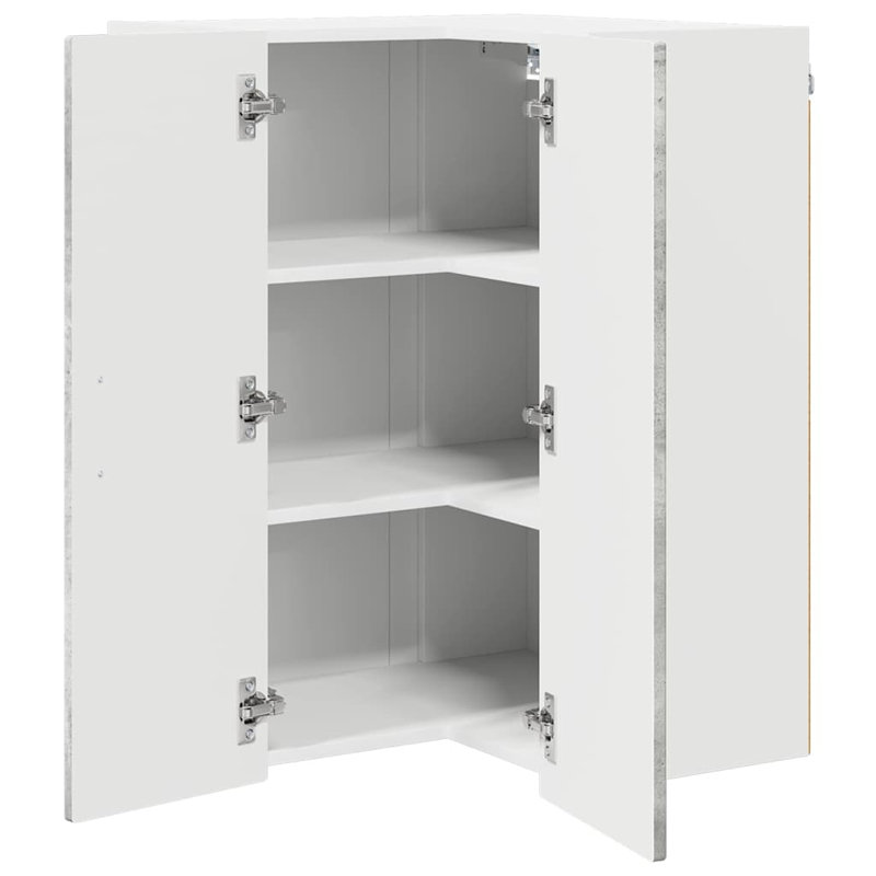 Vidaxl Kitchen Wall Cabinet White 57 X 57 X 80 Cm Engineered Wood, Concrete Grey