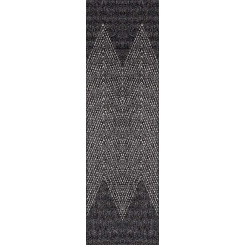 Antigua Chevron Indoor / Outdoor Rug, Runner 2' x 6'