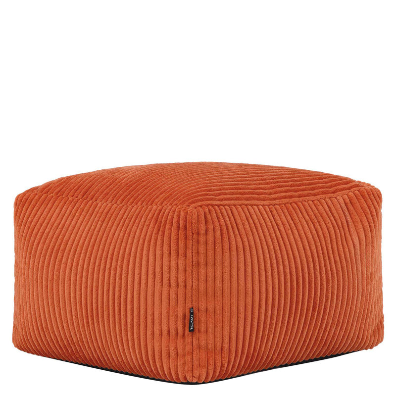 Amara Corduroy Square Footstool, Orange