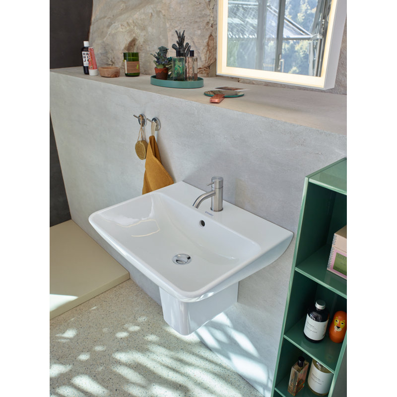 Lavabo de salle de bain mural en céramique avec trop-plein 24 po Duravit Me By Starck