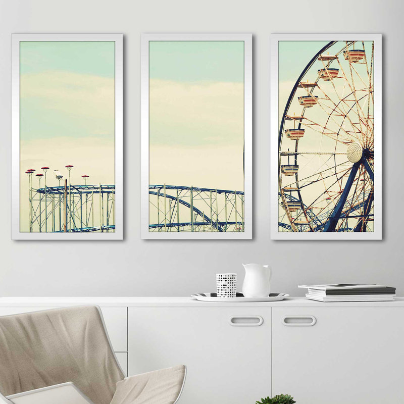 «Retro Ferris» par Gail Peck - reproduction de photo à images multiples, L 40,5 po x H 25,5 po x P 1 po