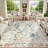Washable Floral Rug Non-Slip Modern Farmhouse Living Room Carpet, Non-Shedding Low Pile Floor Mats, Foldable Print Accent Indoor Rug for Bedroom, Playroom, Nursery-676316622-677570044