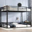 Grand lit superposé en métal, revêtement électrostatique, conception à réduction de bruit, lit à installation rapide avec instructions pour les adolescents, taille, espace, barrières de sécurité complètes, finition noire-545127926