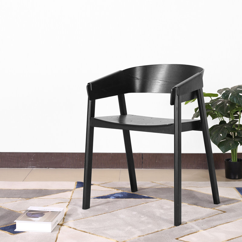 Fauteuil à dossier en lattes Duxbury, Noir