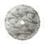Lavabo de salle de bain rond en céramique sur fond blanc avec motifs gris-294465327