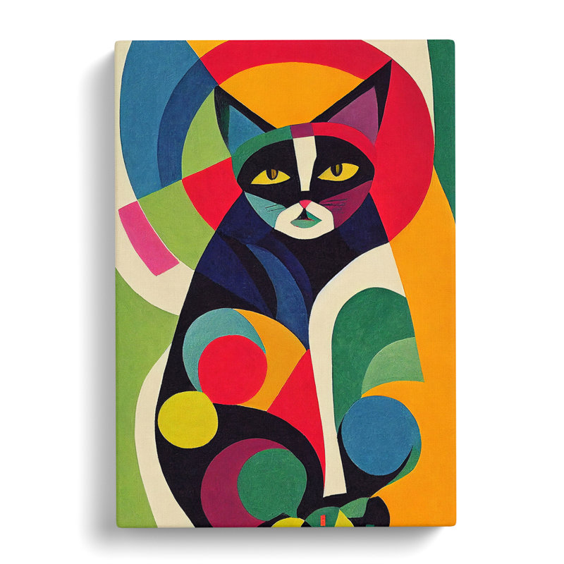 XC1022-240X Abstract Cat No.3 - Wrapped Canvas Print, 50cm H x 35cm W x 3cm D