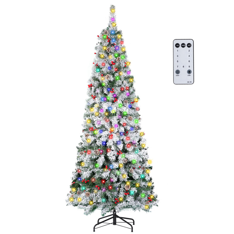 Arbre de Noël neige floqué, 6'
