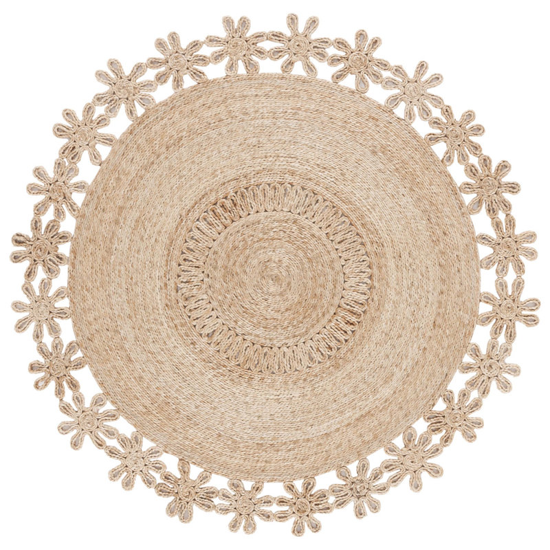Tapis naturel en fibre naturelle 176, Rond 5 pi