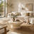 White Faux Marble End Table With Rain Cover, Suitable For Both Indoor And Outdoor Use-1139379930