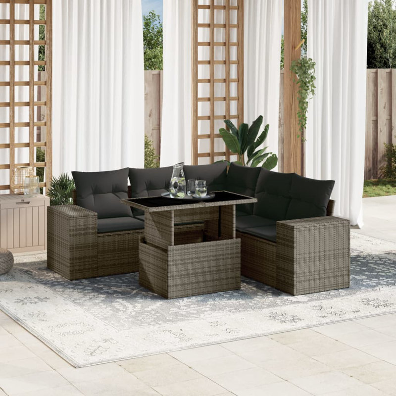 Vidaxl Garden Sofa Set Grey, Dark Grey