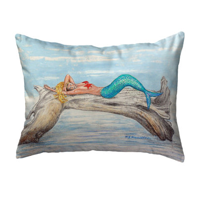 Mermaid Outdoor Reversible Throw Pillow