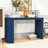Curved Design Console Table With Unique Vertical Stripe Design-826084485